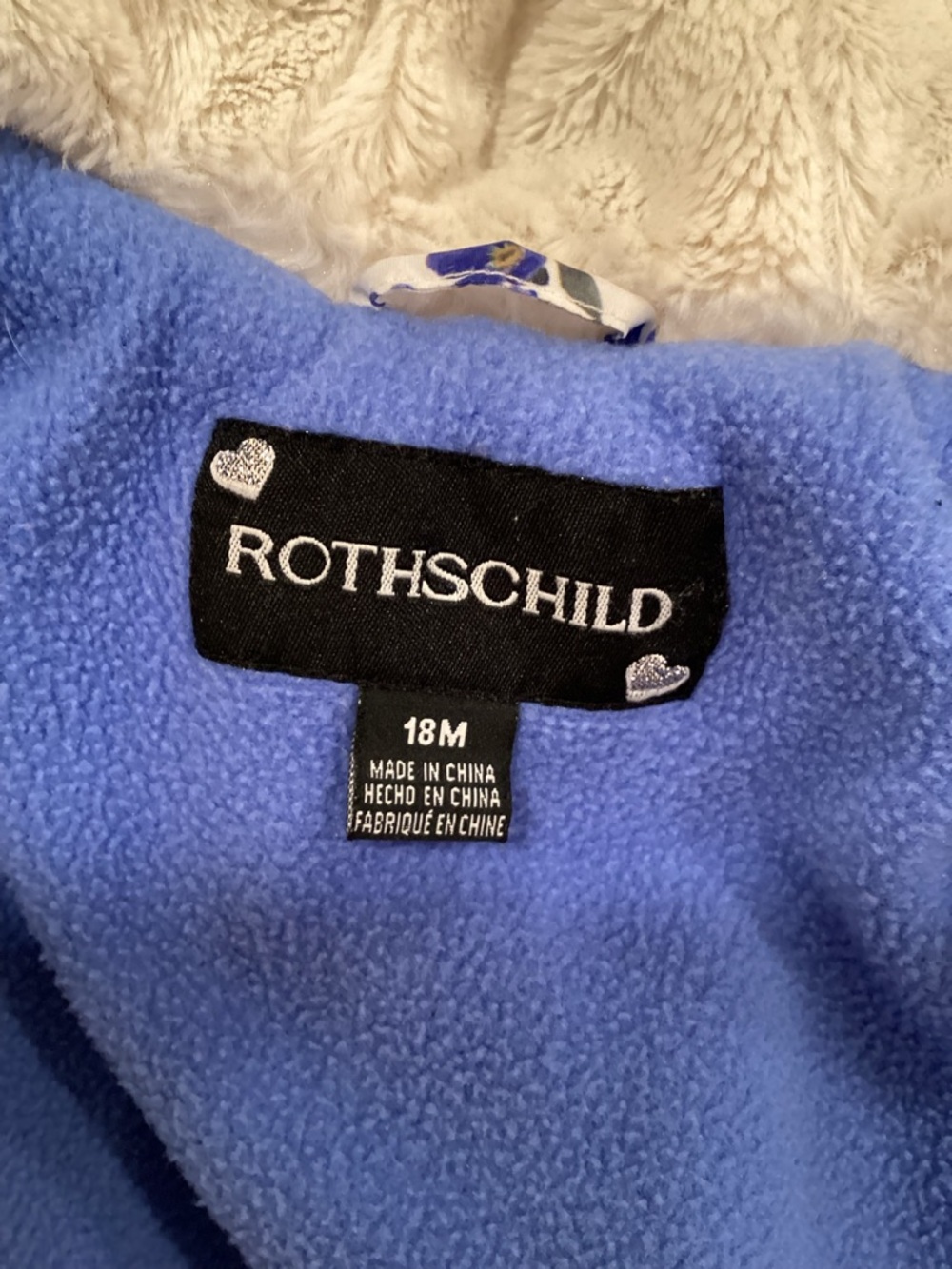 Girls Floral Puffer Jacket with Faux Fur Hood Rothschild - Picture 8 of 9